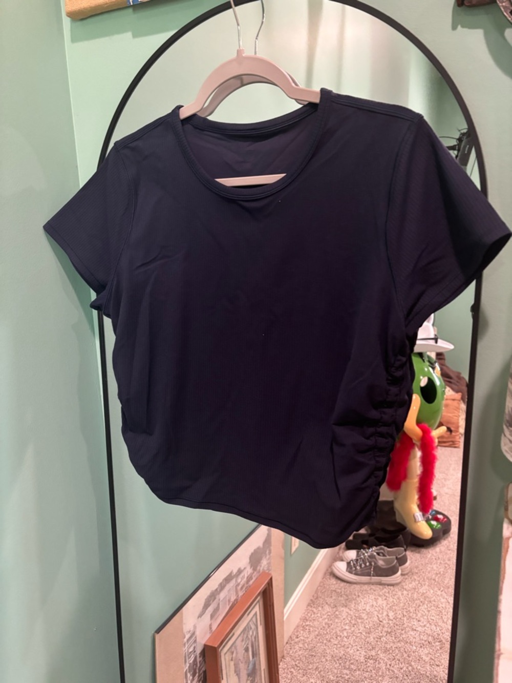 lululemon athletica Navy Short Sleeve Side-Ruched Tee